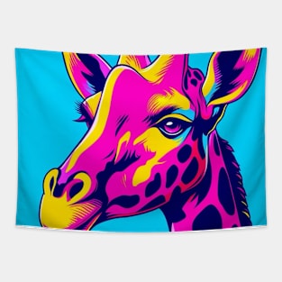Neon Giraffe Portrait Sticker T-shirt Tapestry