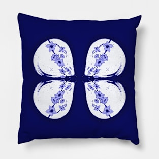 Blue Farmhouse Vintage Butterfly Pillow