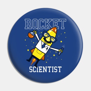 Funny Rocket Scientist Cute Cartoon Gift For Kids Students Pin