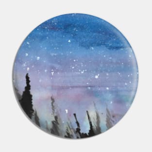 Night sky watercolour 25/12/23 - astronomy inspired fine art Pin
