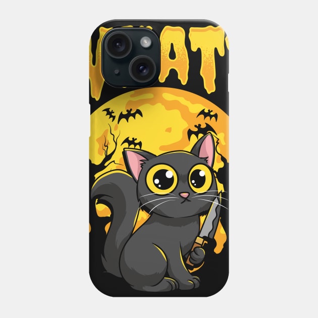 Murderous Cat - Creepy Cute Halloween Costume Gift Phone Case by biNutz