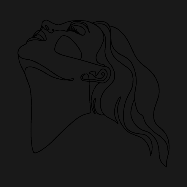 Woman Face Drawing In Line. One Line Art. Minimalistic Style. Single Line by ElenaDro