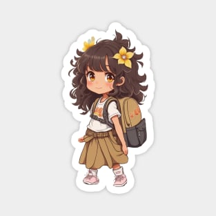 Back to school. Little Schoolgirl. Magnet