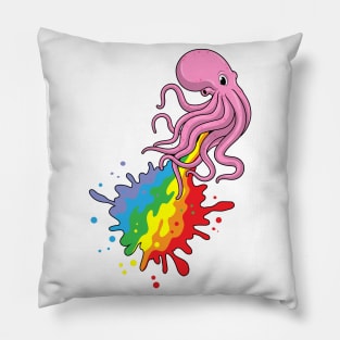 Octopus with Rainbow Pillow