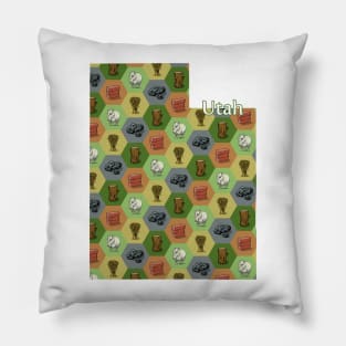 Utah State Map Board Games Pillow