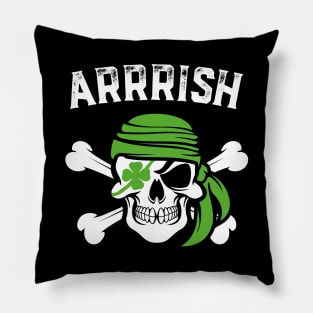 Arrish Irish Pirate Funny St Patricks Day Pillow