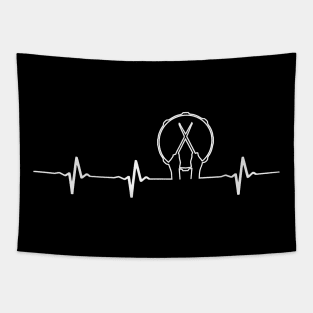 Drummer Heartbeart T-shirt - Gift For Drum Players - Drum Sticks Heartbeat Tee Tapestry