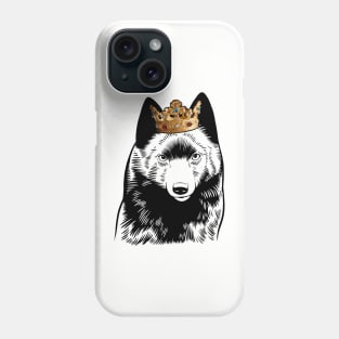 Schipperke Dog King Queen Wearing Crown Phone Case