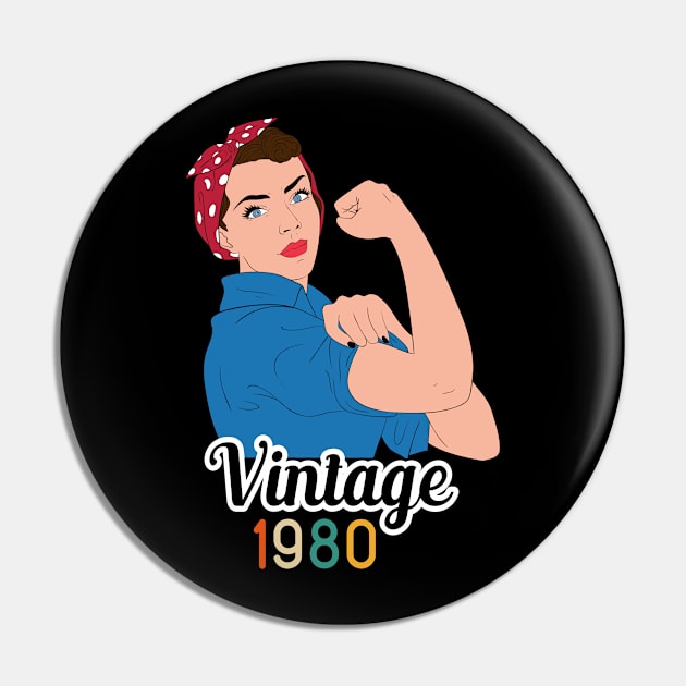 40th Birthday Gift, Vintage 1980 Pin by creativeKh