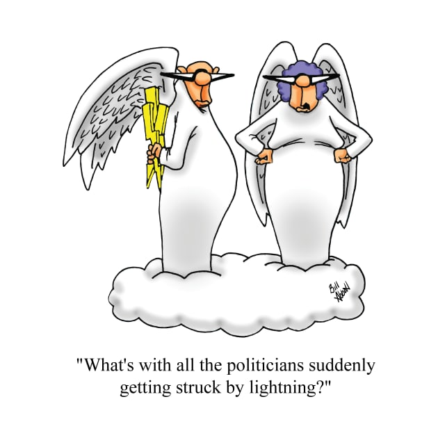 Funny Political Angel and Wife Cartoon Humor by abbottcartoons