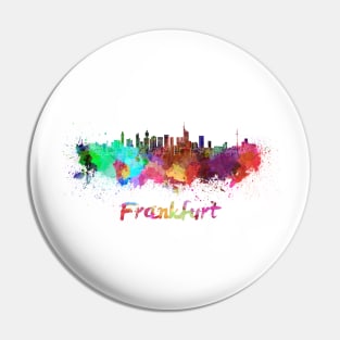 Frankfurt skyline in watercolor Pin