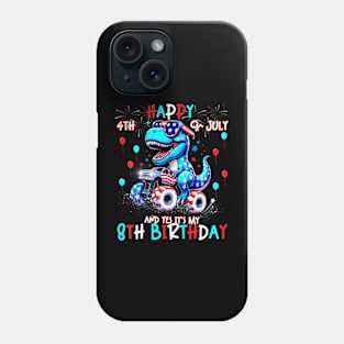 Kids Happy 4th of July And Yes It’s My 8th Birthday 8 year old Phone Case