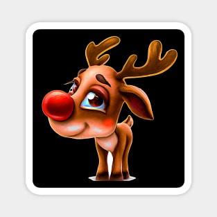 AI Art Cute Male Reindeer Abstract Expressionism Effect Magnet