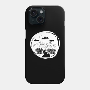 Forest Mountain black and white Phone Case