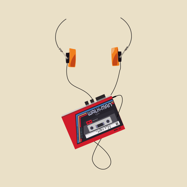eighties Walkman with headphones by BOEC Gear