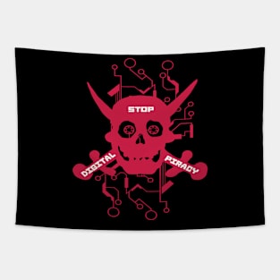 Red Skull cross sword Tapestry