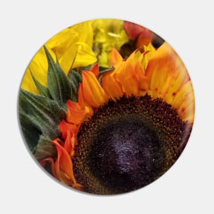 Orange Sunflowers Pin