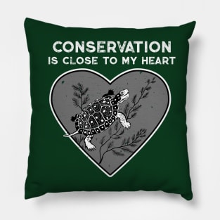 Spotted Turtle Conservation Heart Pillow