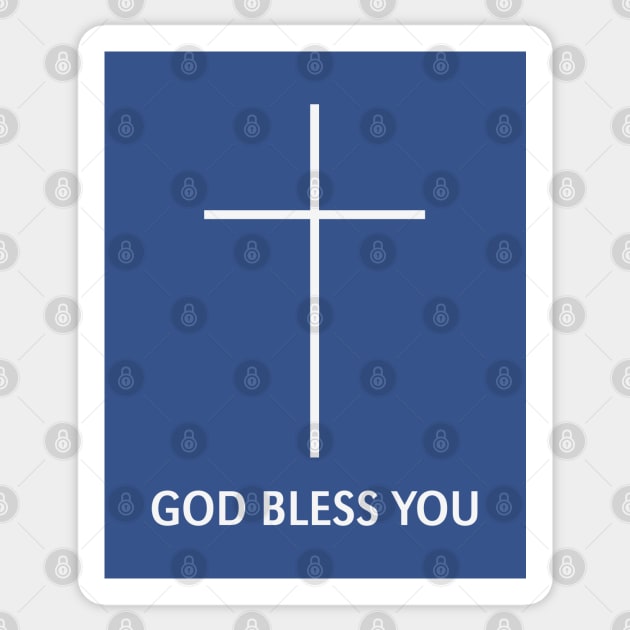 Religious Stickers God Bless You Holy Cross Christian Jesus Christ