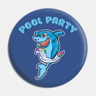 Summer Shark Pool Party Fun Pin