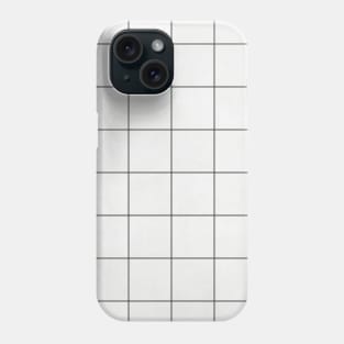 Large Grid Pattern - White Phone Case