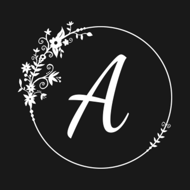 Initial Letter A Floral Black & White - Initial A - Hoodie | TeePublic