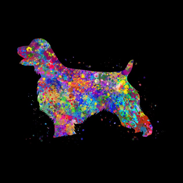 English springer spaniel dog watercolor by Yahya Art