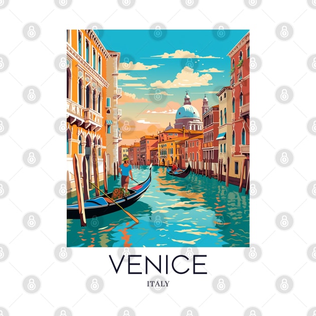 A Pop Art Travel Print of Venice - Italy by Studio Red Koala