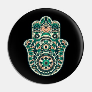 ORNAMENTAL HAMSA HAND abstract gift Pin