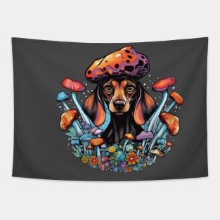 Psilocybin Dachshund Tapestry