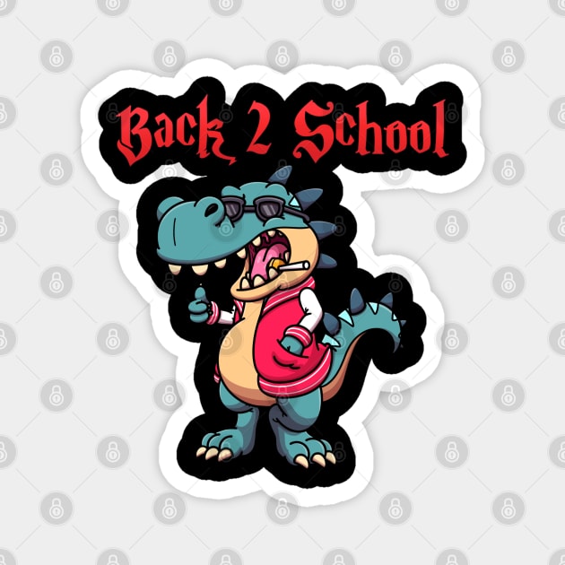 Back 2 School Tyrannosaurus Rex Magnet by TheMaskedTooner