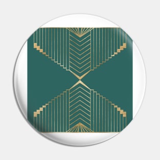 Art Deco glamour - teal and gold II Pin