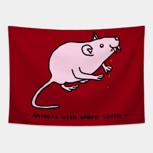 Animals with Sharp Teeth Halloween Horror Rat Tapestry