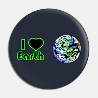 Electric Solar System I Heart Earth Pin