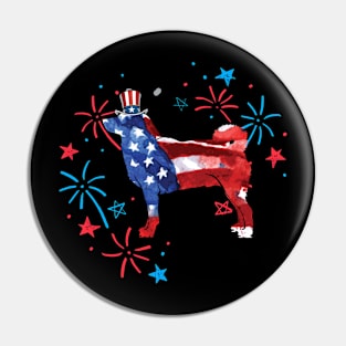 Shiba Inu Uncle Sam Hat 4Th Of July Pin