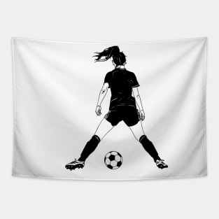 Female Soccer Player Tapestry