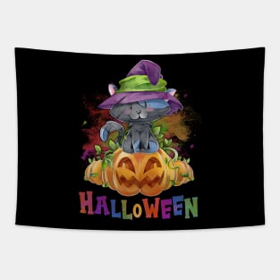 Cat Halloween Tapestry