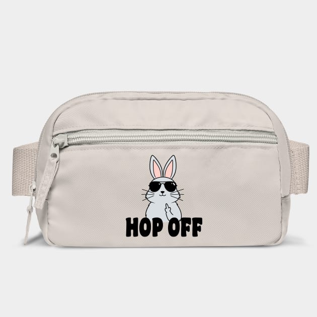 Hop Off Sarcastic Easter Bunny Flipping Middle Finger by Anticorporati
