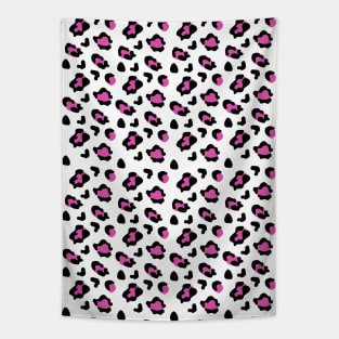 Vintage Pink & Black Leopard Print Pattern Tapestry