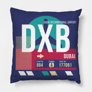 Dubai (DXB) Airport Code Baggage Tag E Pillow