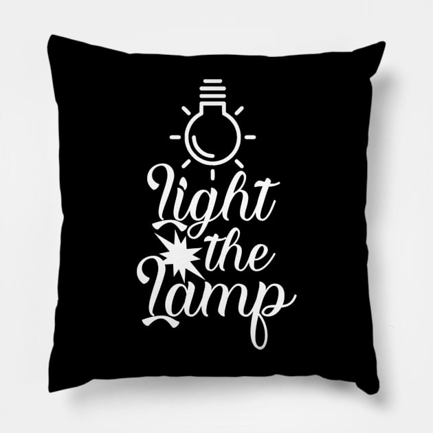 Light the lamp Pillow by Lovelybrandingnprints