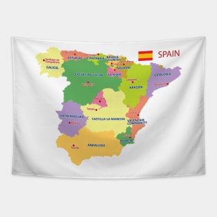 Administrative map of Spain Tapestry