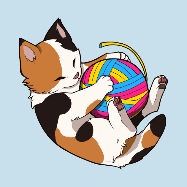 Pansexual Pride Calico Cat by saltuurn