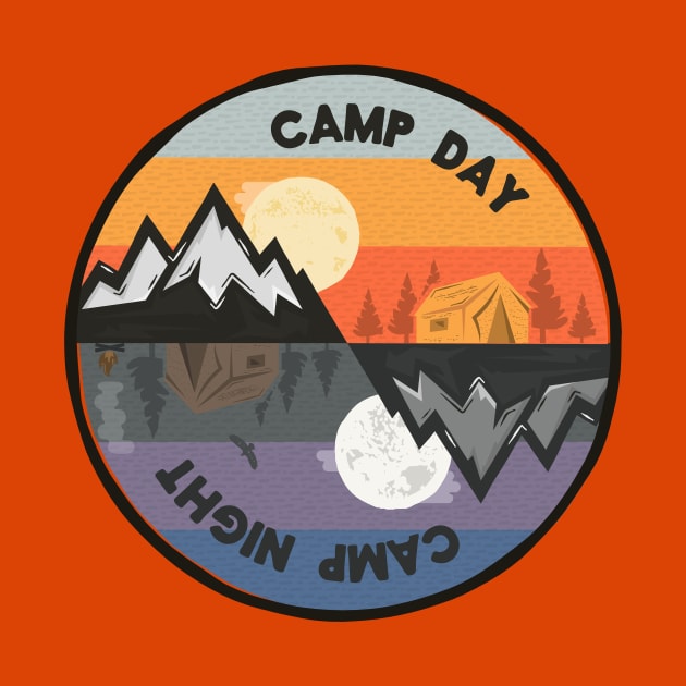 camp day camp night by Mint Tees