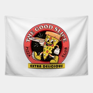 The Good slice, retro mascot pizza that brings food Tapestry