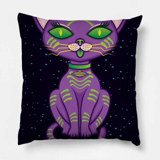 Alien Cat Pillow by lando218