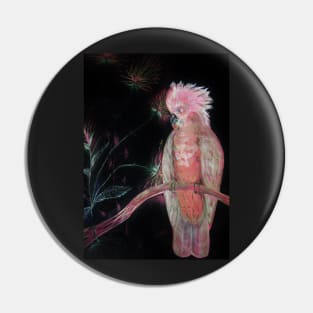 PINK COCKATOO PARROT TROPICAL EXOTIC ABSTRACT PALM POSTER PRINT Pin