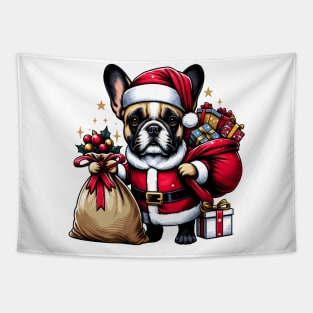 French Bulldog Santa Claus Christmas Tapestry