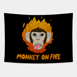 Monkey on fire Tapestry