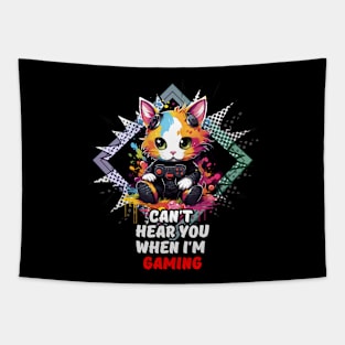 Can't Hear You When I'm Gaming - Funny Gamer Quote Tapestry